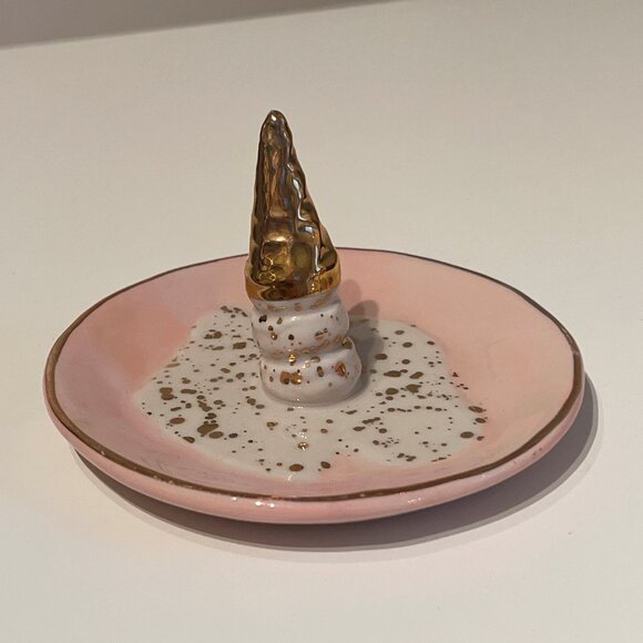 Anthropologie Melted Ice Cream Ceramic Novelty Ring Holder Jewelry Tray - Picture 1 of 7